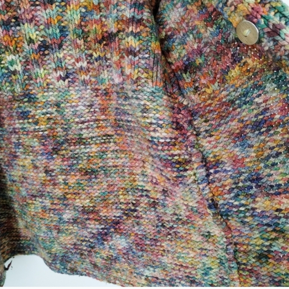 Rainbow HandKnit One-of-a-kind Cardigan Sweater - Picture 3 of 5